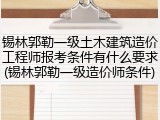 锡林郭勒一级土木建筑造价工程师报考条件有什么要求(锡林郭勒一级造价师条件)