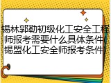 锡林郭勒初级化工安全工程师报考需要什么具体条件(锡盟化工安全师报考条件)
