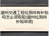 潮州交通工程检测师有补贴吗怎么领取呢(潮州检测师补贴申领)