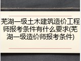 芜湖一级土木建筑造价工程师报考条件有什么要求(芜湖一级造价师报考条件)