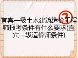 宜宾一级土木建筑造价工程师报考条件有什么要求(宜宾一级造价师条件)
