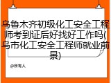 乌鲁木齐初级化工安全工程师考到证后好找好工作吗(乌市化工安全工程师就业前景)