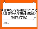 湖北中级消防设施操作员考试需要什么学历(中级消防操作员学历)