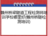 赣州桥梁隧道工程检测师培训学校哪里好(赣州桥隧检测培训)