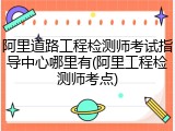阿里道路工程检测师考试指导中心哪里有(阿里工程检测师考点)
