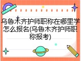 乌鲁木齐护师职称在哪里学怎么报名(乌鲁木齐护师职称报考)
