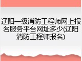 辽阳一级消防工程师网上报名服务平台网址多少(辽阳消防工程师报名)