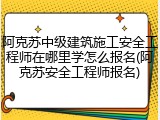 阿克苏中级建筑施工安全工程师在哪里学怎么报名(阿克苏安全工程师报名)