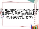 崇明区建材火电环评师考试需要什么学历(崇明建材火电环评师学历要求)