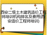 西安二级土木建筑造价工程师培训机构排名及费用(西安造价工程师培训)