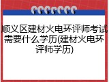 顺义区建材火电环评师考试需要什么学历(建材火电环评师学历)
