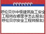 呼伦贝尔中级建筑施工安全工程师在哪里学怎么报名(呼伦贝尔安全工程师报名)