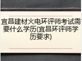 宜昌建材火电环评师考试需要什么学历(宜昌环评师学历要求)