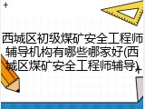 西城区初级煤矿安全工程师辅导机构有哪些哪家好(西城区煤矿安全工程师辅导)