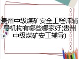 贵州中级煤矿安全工程师辅导机构有哪些哪家好(贵州中级煤矿安工辅导)