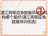 湛江高级应急救援员培训机构哪个最好(湛江高级应急救援培训优选)