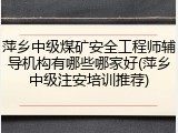 萍乡中级煤矿安全工程师辅导机构有哪些哪家好(萍乡中级注安培训推荐)