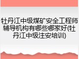 牡丹江中级煤矿安全工程师辅导机构有哪些哪家好(牡丹江中级注安培训)