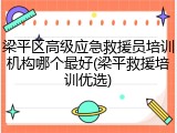 梁平区高级应急救援员培训机构哪个最好(梁平救援培训优选)