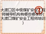 大渡口区中级煤矿安全工程师辅导机构有哪些哪家好(大渡口煤矿安全工程师培训)