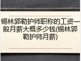 锡林郭勒护师职称的工资一般月薪大概多少钱(锡林郭勒护师月薪)