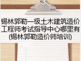 锡林郭勒一级土木建筑造价工程师考试指导中心哪里有(锡林郭勒造价师培训)