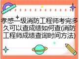 孝感一级消防工程师考完多久可以查成绩如何查(消防工程师成绩查询时间方法)