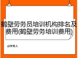 鹤壁劳务员培训机构排名及费用(鹤壁劳务培训费用)