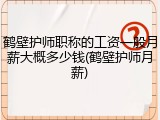 鹤壁护师职称的工资一般月薪大概多少钱(鹤壁护师月薪)