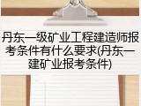 丹东一级矿业工程建造师报考条件有什么要求(丹东一建矿业报考条件)