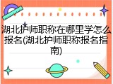 湖北护师职称在哪里学怎么报名(湖北护师职称报名指南)