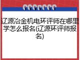 辽源冶金机电环评师在哪里学怎么报名(辽源环评师报名)