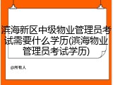 滨海新区中级物业管理员考试需要什么学历(滨海物业管理员考试学历)