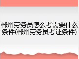 郴州劳务员怎么考需要什么条件(郴州劳务员考证条件)