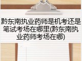 黔东南执业药师是机考还是笔试考场在哪里(黔东南执业药师考场在哪)
