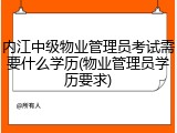 内江中级物业管理员考试需要什么学历(物业管理员学历要求)