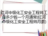 红河中级化工安全工程师工资多少钱一个月通常(红河中级化工安全工程师月薪)