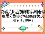 嘉峪关执业药师报名和考试费用分别多少钱(嘉峪关执业药师费用)