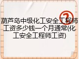 葫芦岛中级化工安全工程师工资多少钱一个月通常(化工安全工程师工资)