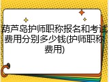 葫芦岛护师职称报名和考试费用分别多少钱(护师职称费用)