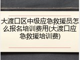 大渡口区中级应急救援员怎么报名培训费用(大渡口应急救援培训费)