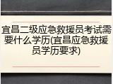 宜昌二级应急救援员考试需要什么学历(宜昌应急救援员学历要求)