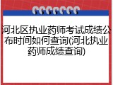 河北区执业药师考试成绩公布时间如何查询(河北执业药师成绩查询)