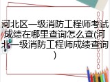 河北区一级消防工程师考试成绩在哪里查询怎么查(河北一级消防工程师成绩查询)