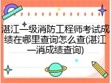 湛江一级消防工程师考试成绩在哪里查询怎么查(湛江一消成绩查询)