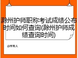 滁州护师职称考试成绩公布时间如何查询(滁州护师成绩查询时间)