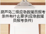 葫芦岛二级应急救援员报考条件有什么要求(应急救援员报考条件)