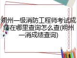 朔州一级消防工程师考试成绩在哪里查询怎么查(朔州一消成绩查询)