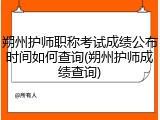 朔州护师职称考试成绩公布时间如何查询(朔州护师成绩查询)