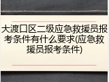 大渡口区二级应急救援员报考条件有什么要求(应急救援员报考条件)